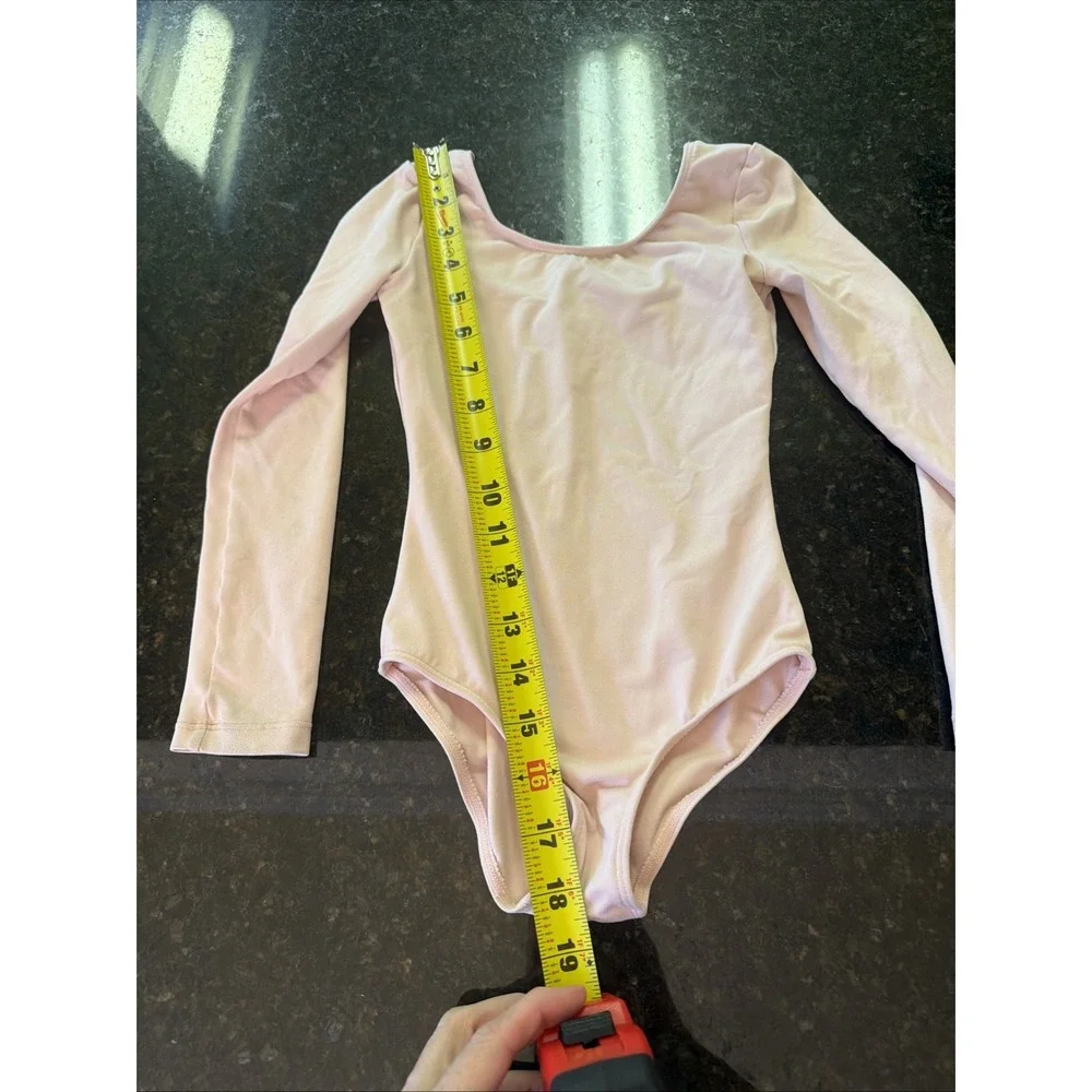 Bloch Girls Dance Leotard Long Sleeve Pink Sz 4-6 Ballet Jazz Gymnastics
